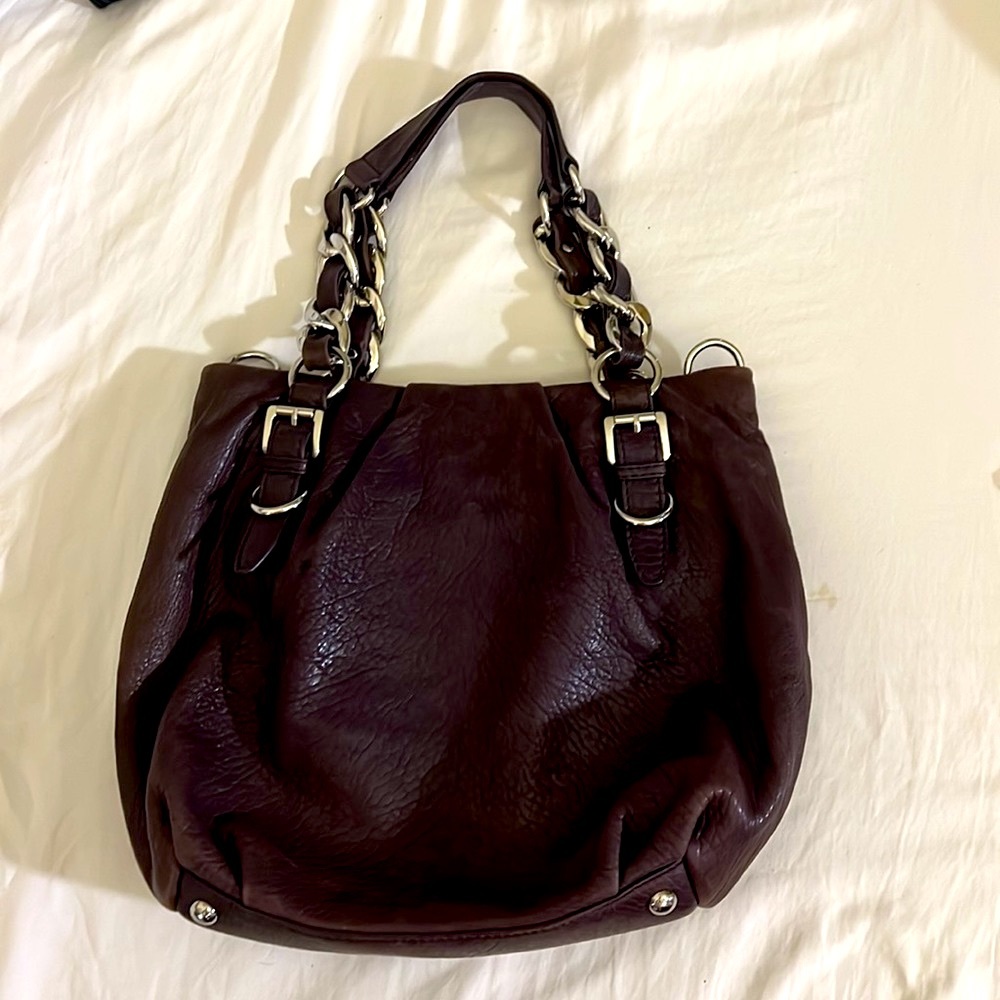 Michael Kors Purple Shoulder Bag with Chain-Link Handles